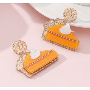 Glitter Pumpkin or Sweet Potato Pie Dangle Earrings